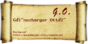 Günszberger Ottó névjegykártya
